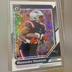2024 Donruss Optic #134 Rhamondre Stevenson White sparkle